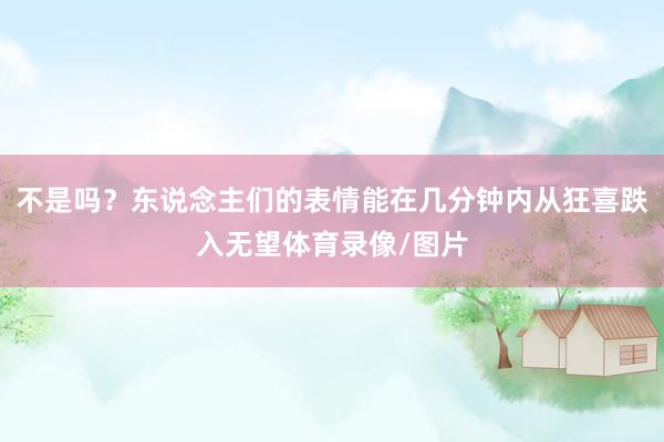 不是吗？东说念主们的表情能在几分钟内从狂喜跌入无望体育录像/图片