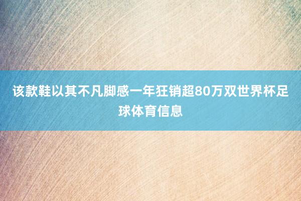 该款鞋以其不凡脚感一年狂销超80万双世界杯足球体育信息