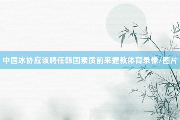 中国冰协应该聘任韩国素质前来握教体育录像/图片