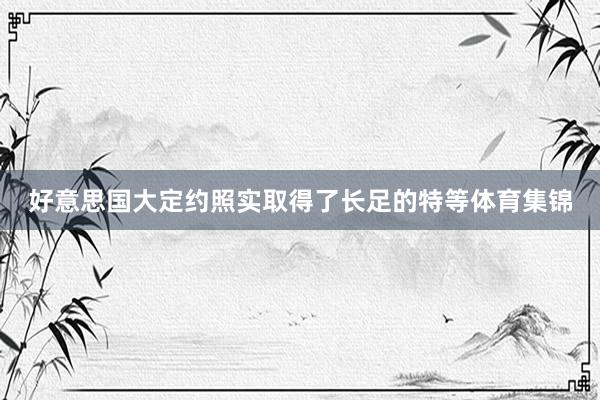 好意思国大定约照实取得了长足的特等体育集锦