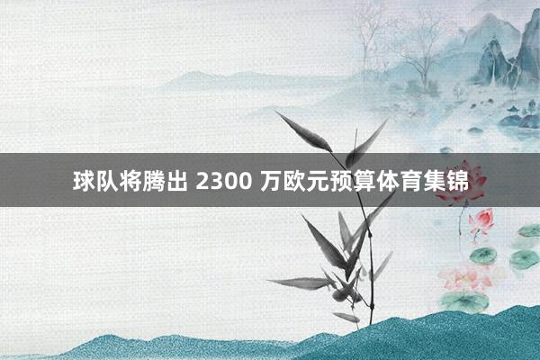 球队将腾出 2300 万欧元预算体育集锦