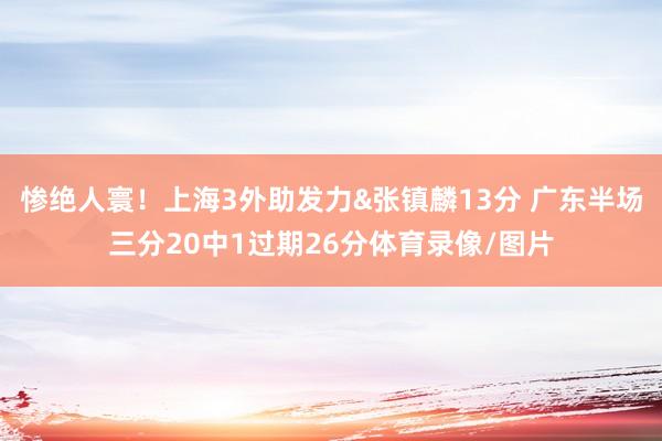 惨绝人寰！上海3外助发力&张镇麟13分 广东半场三分20中1过期26分体育录像/图片