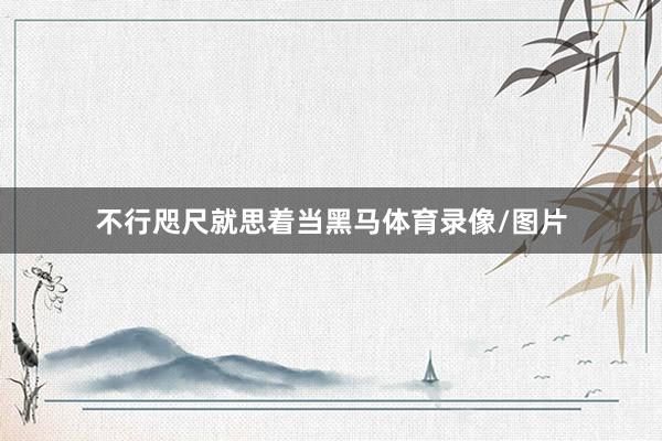 不行咫尺就思着当黑马体育录像/图片