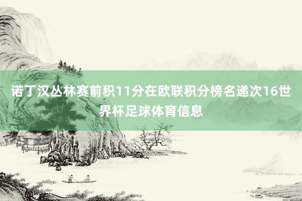 诺丁汉丛林赛前积11分在欧联积分榜名递次16世界杯足球体育信息