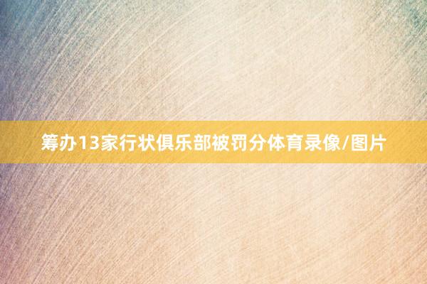 筹办13家行状俱乐部被罚分体育录像/图片