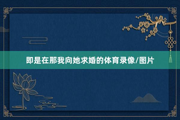 即是在那我向她求婚的体育录像/图片