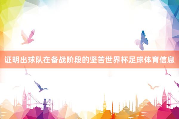 证明出球队在备战阶段的坚苦世界杯足球体育信息