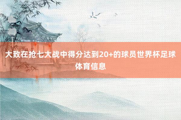 大致在抢七大战中得分达到20+的球员世界杯足球体育信息