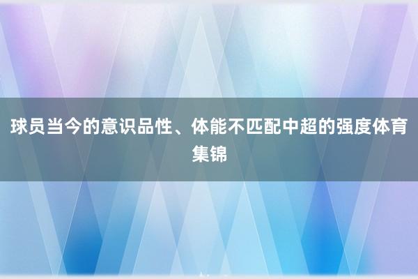 球员当今的意识品性、体能不匹配中超的强度体育集锦