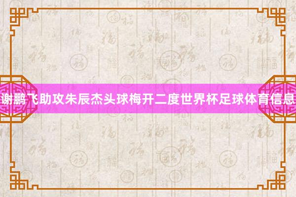 谢鹏飞助攻朱辰杰头球梅开二度世界杯足球体育信息