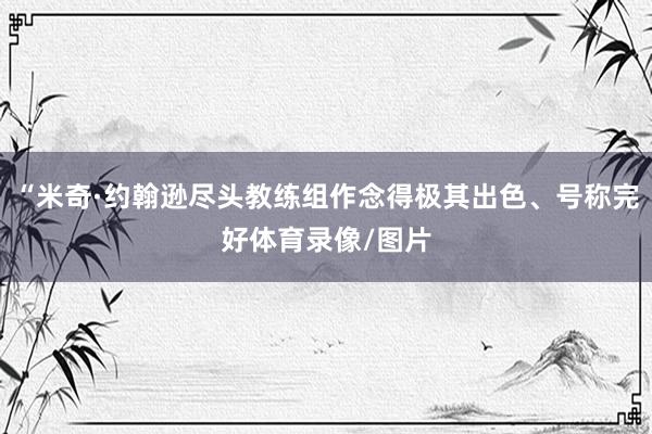 “米奇·约翰逊尽头教练组作念得极其出色、号称完好体育录像/图片